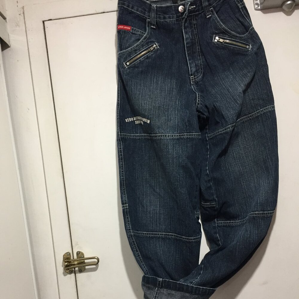 VINTAGE EXCO PATCHWORK WIDE LEG JEANS SIZE 26
